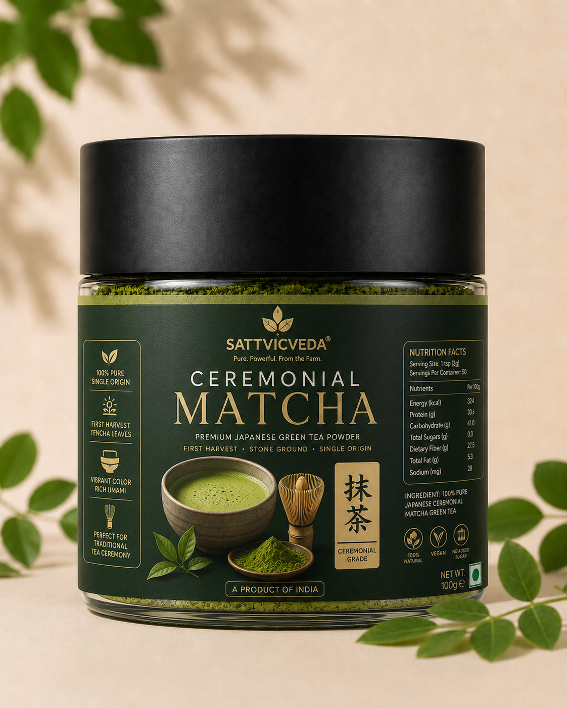 Ceremonial Matcha — 100% Pure Japanese Green Tea Powder