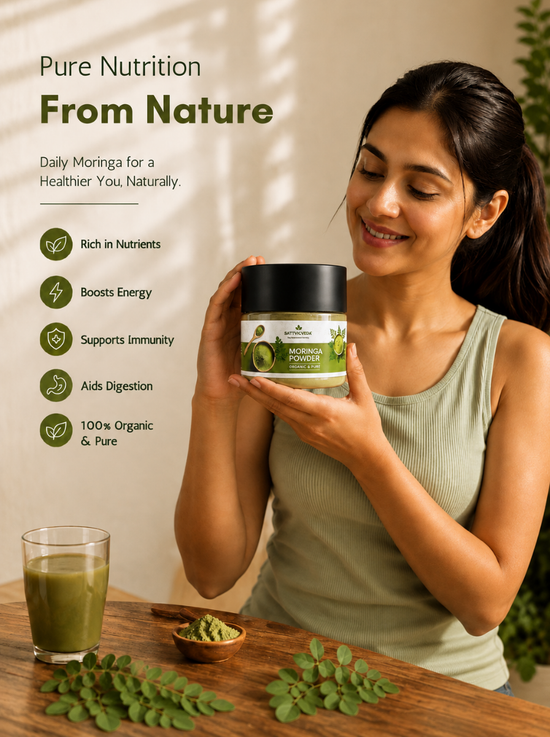 Organic Moringa Leaf Powder — 100% Pure Green Vitality