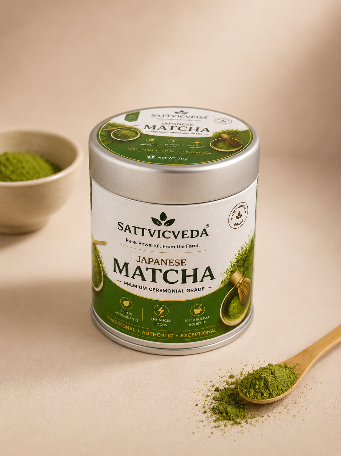 Ceremonial Matcha — 100% Pure Japanese Green Tea Powder